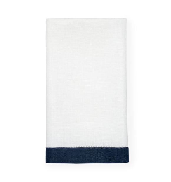 Sferra Filo Fingertip Towel, Set of 2 - White & Navy