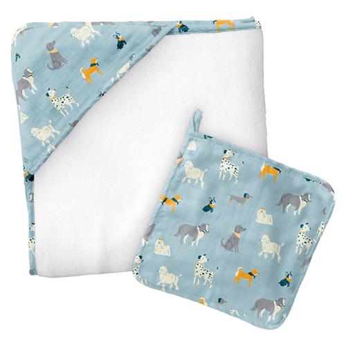 Hooded Towel/Washcloth Set, Dog