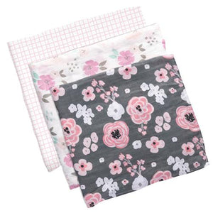 Flower Muslin Blanket Set/3