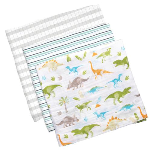 Dino Muslin Blanket Set/3