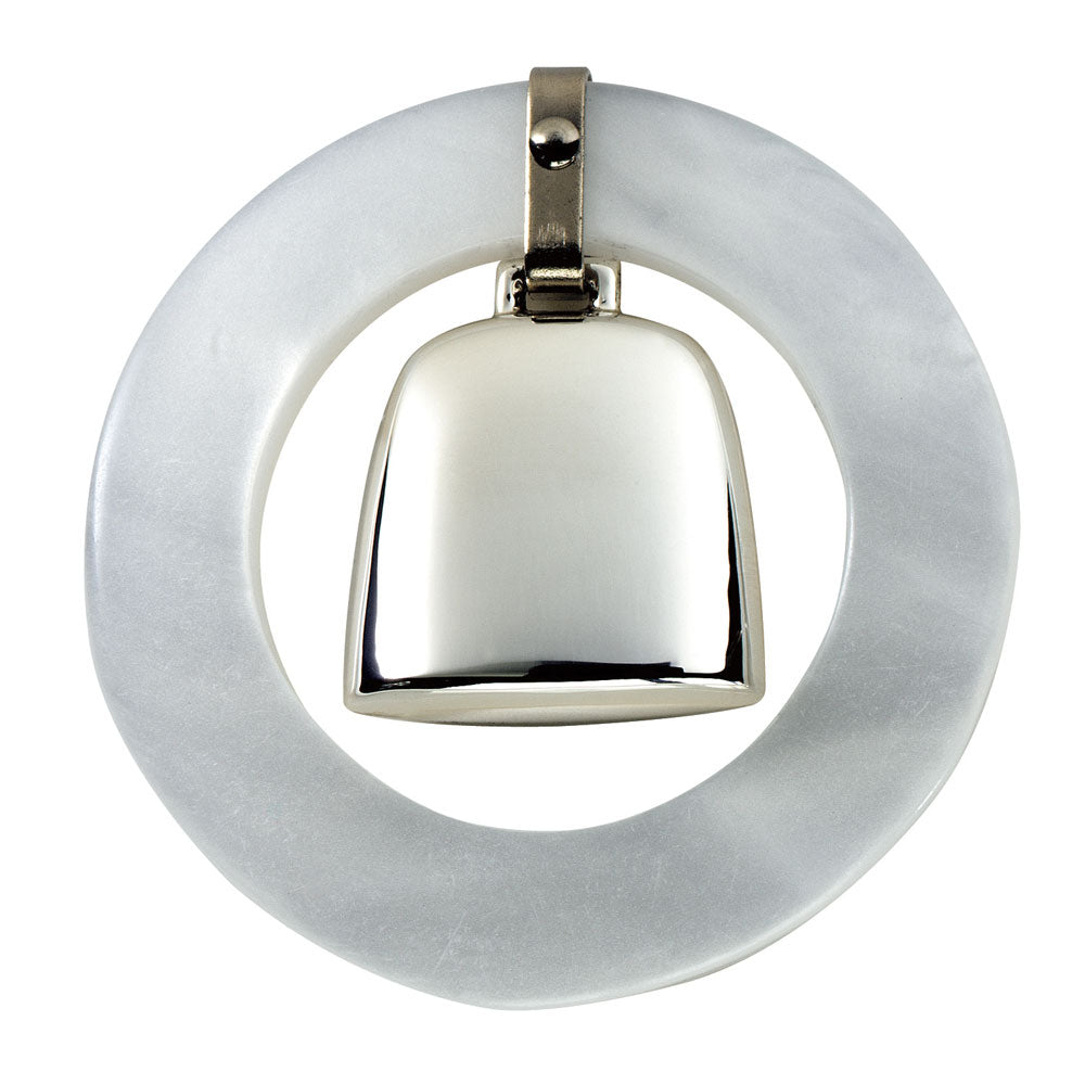 Sterling Teething Ring/Rattle-White
