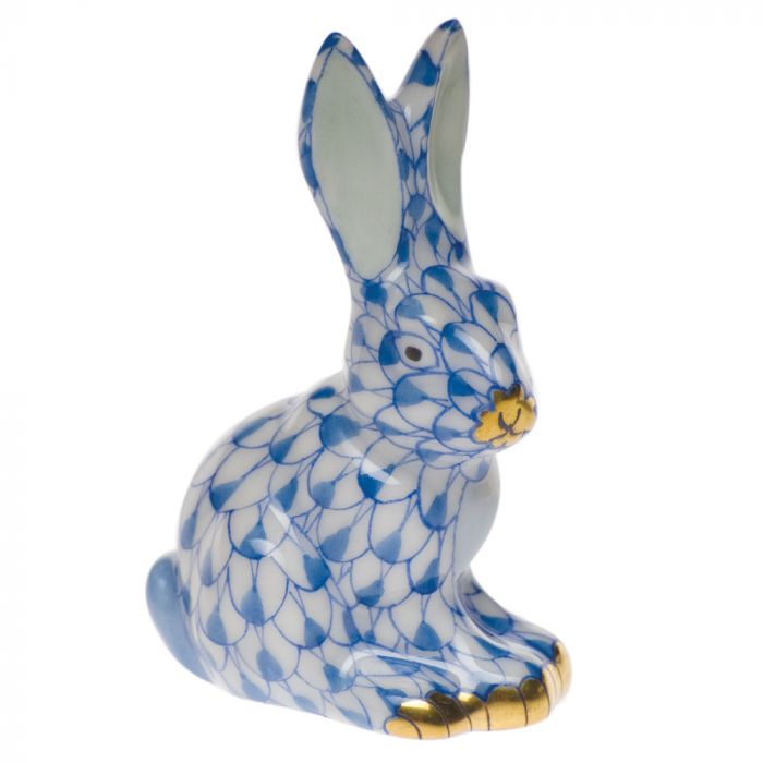 Herend Miniature Sitting Rabbit - Blue