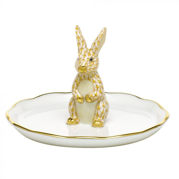 Herend Bunny Ring Holder - Butterscotch