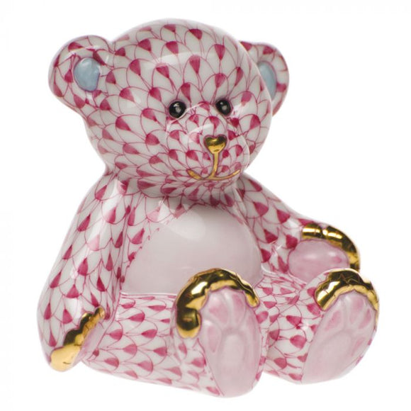 Herend Small Teddy Bear - Raspberry