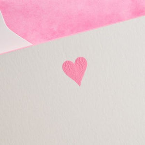 Heart Note Cards- Engraved in Hot Pink