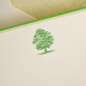 Oak Tree Note Cards-Engraved in Green