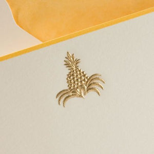 Pineapple Note Cards-Engraved in Gold