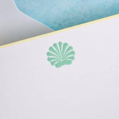 Scallop Shell Boxed Note Cards-Lined in Azure Tissue