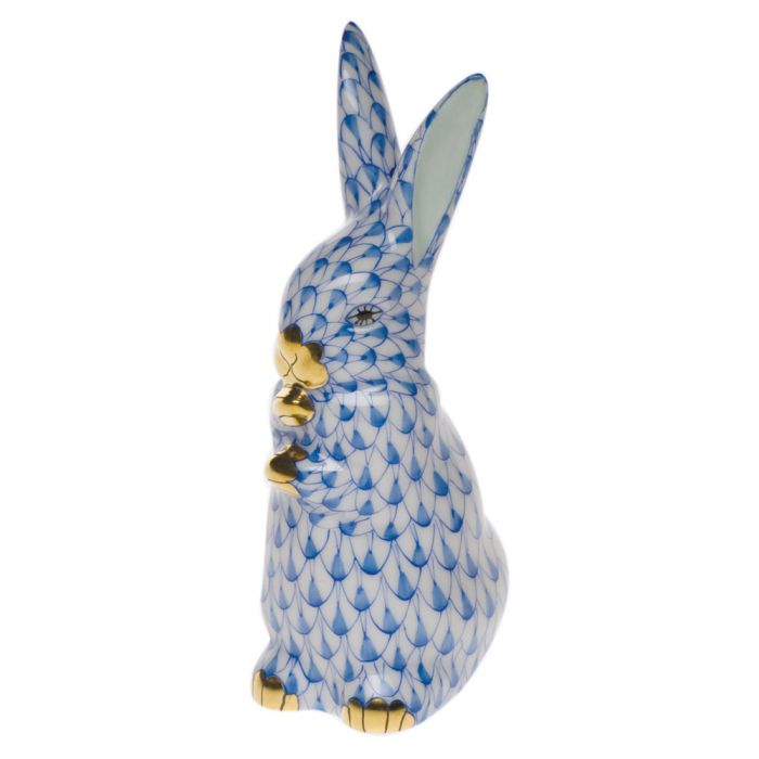 Herend Standing Bunny - Blue