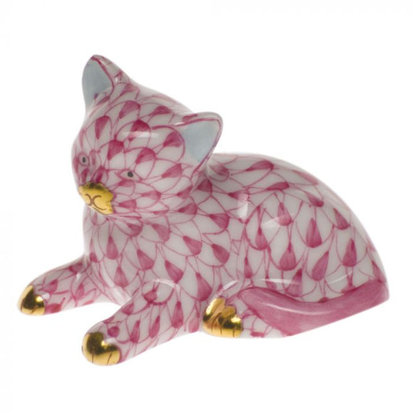 Herend Miniature Kitten, Raspberry