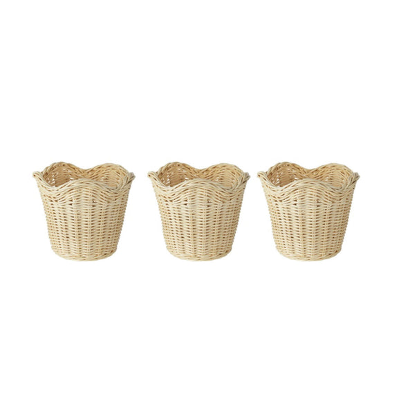 Wavy Wicker Orchid Baskets, Set of 3