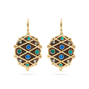 Elizabetta Earrings, Jeweled Crystals