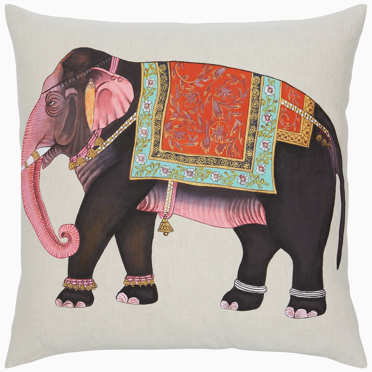 John Robshaw Moody Elephant Decorative Pillow w/ Insert