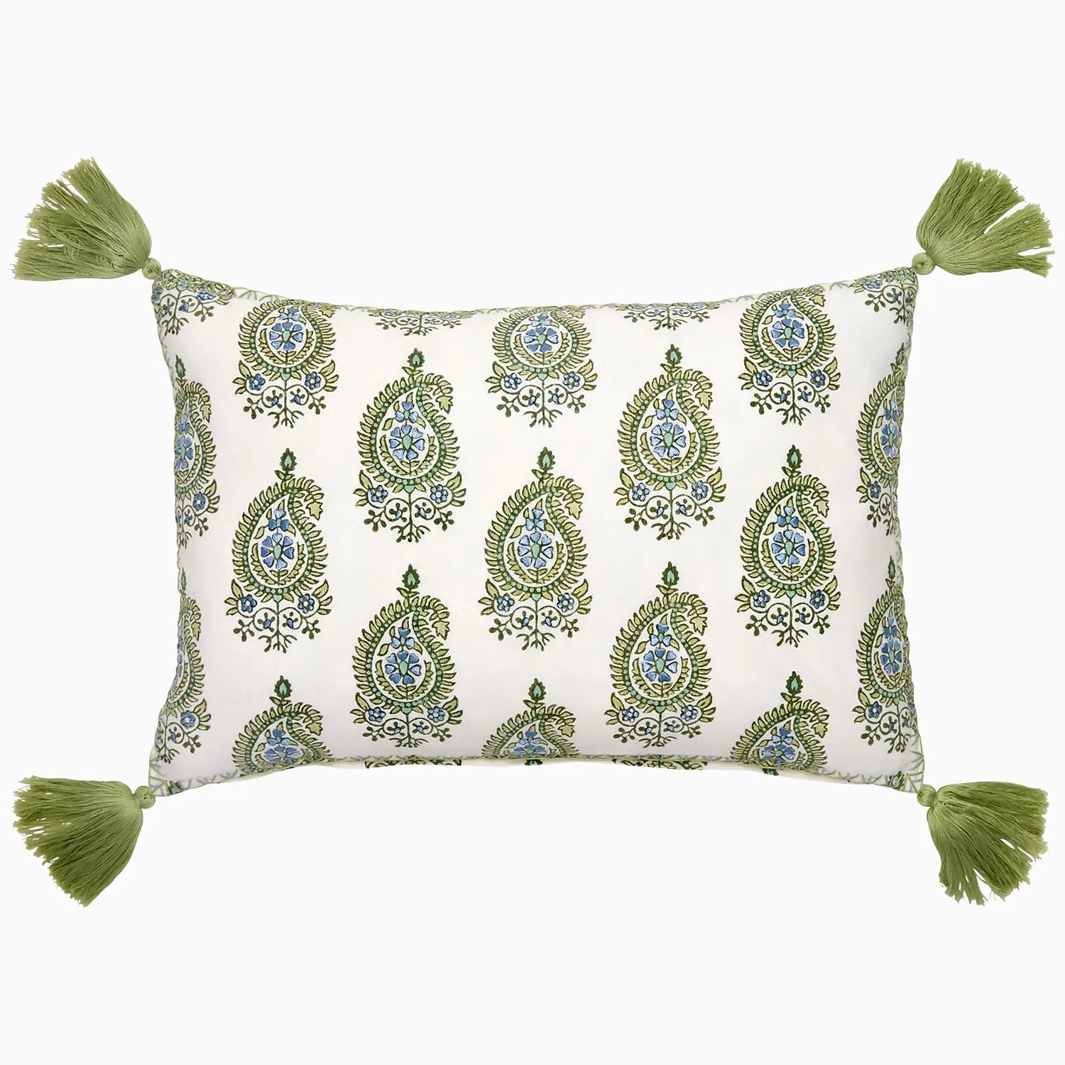 John Robshaw Nilay Sage Kidney Pillow The Little House Shop