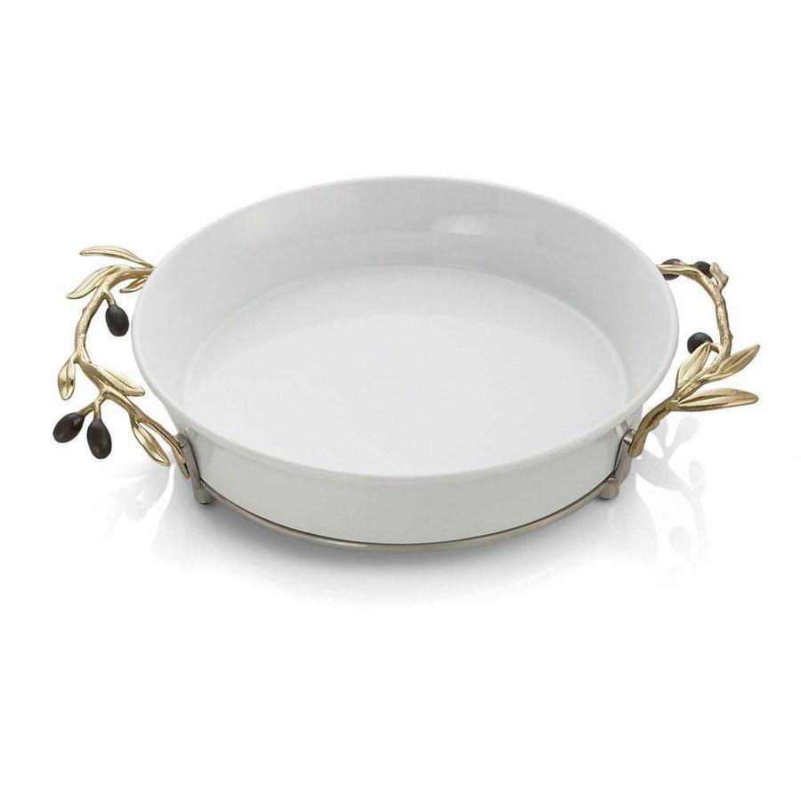 Michael Aram Olive Branch Gold Pie Dish - Thumbnail 2