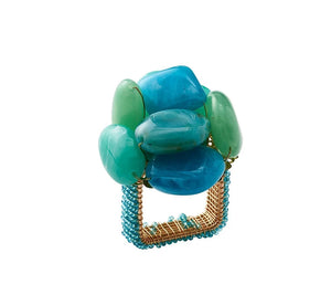 Kim Seybert Sea Stone Napkin Ring - Seafoam