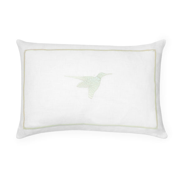 Sferra Colibri Pillow Hummingbird, White & Iridescent