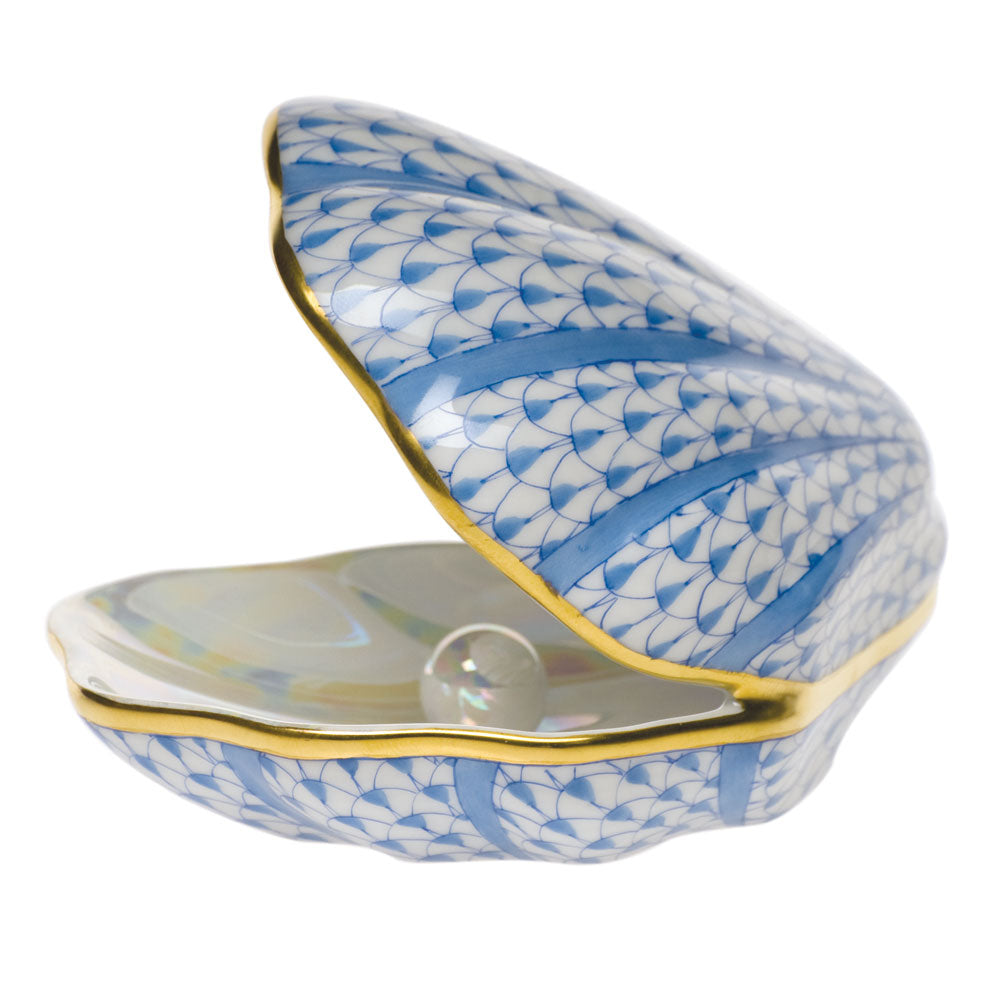 Herend Oyster with Pearl - Blue