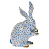 Herend Medium Bunny with Paws Up - Blue
