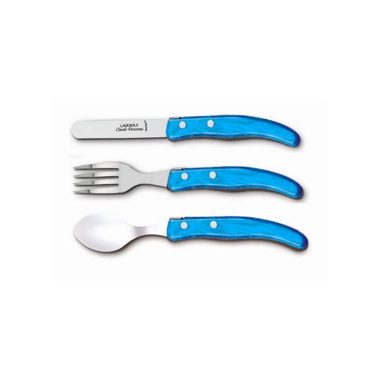 4 pc white plastic handled butter knife knives tableware