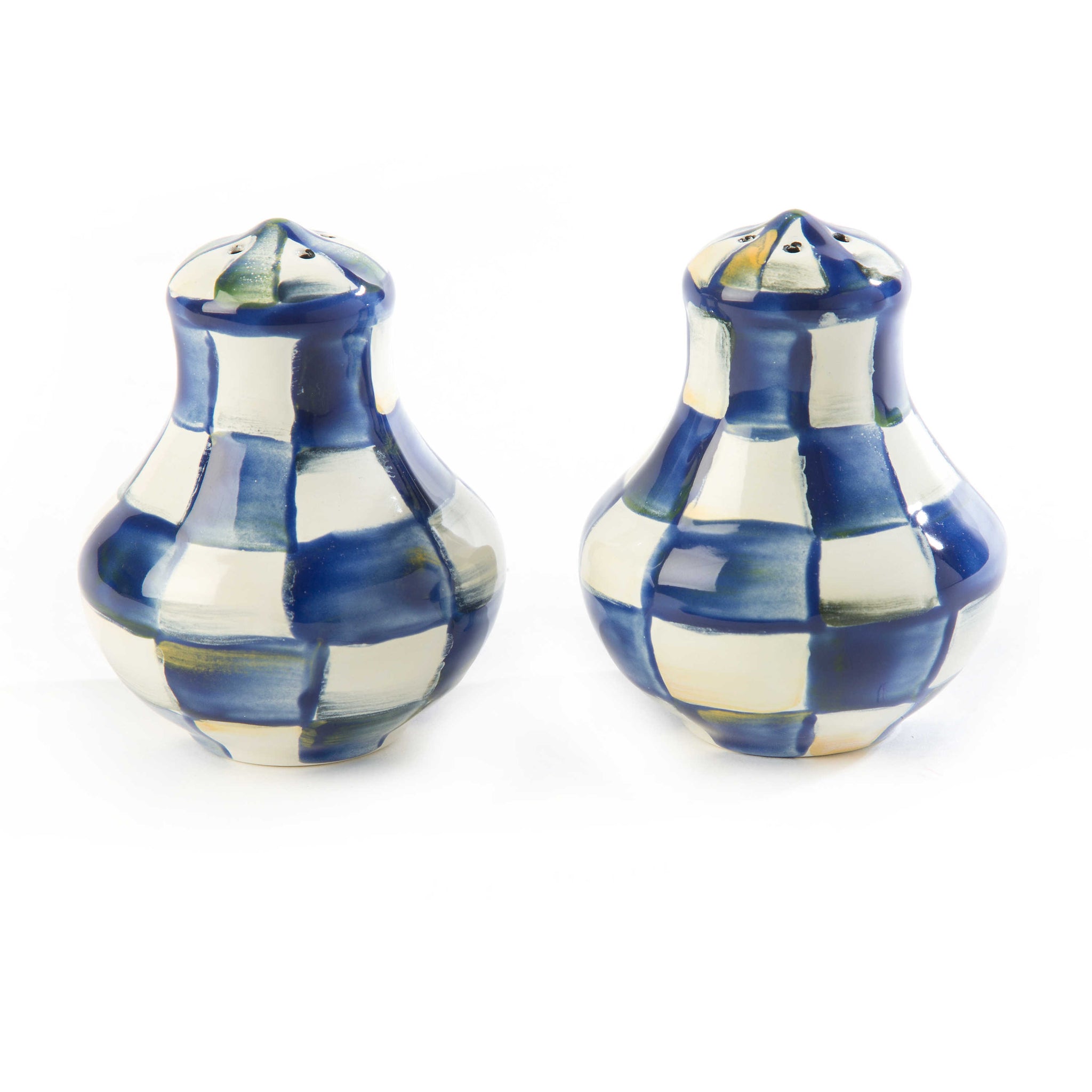 Royal Check Enamel Large Salt & Pepper Shakers