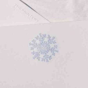 Snowflake Note Cards- Metallic Icy Blue