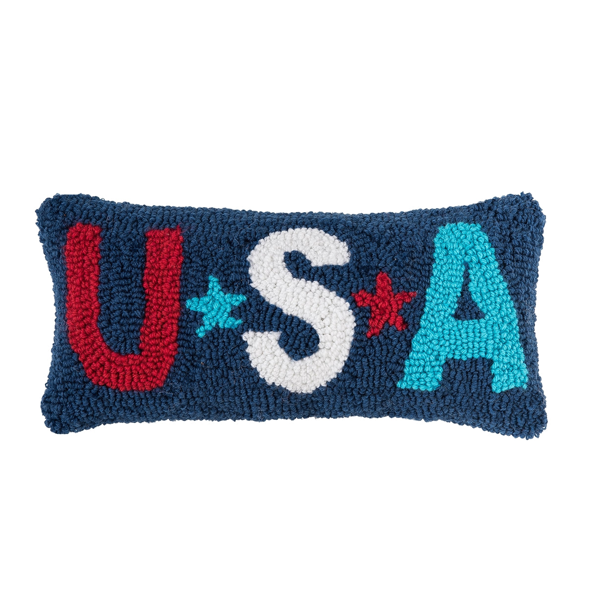 USA Star Hooked Pillow