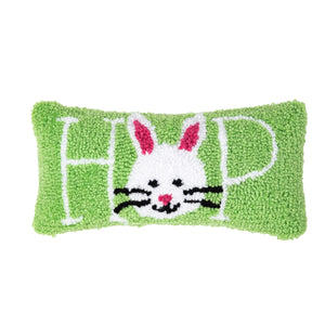 Bunny Hop Hooked Pillow