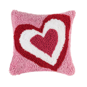 Triple Heart Hooked Pillow