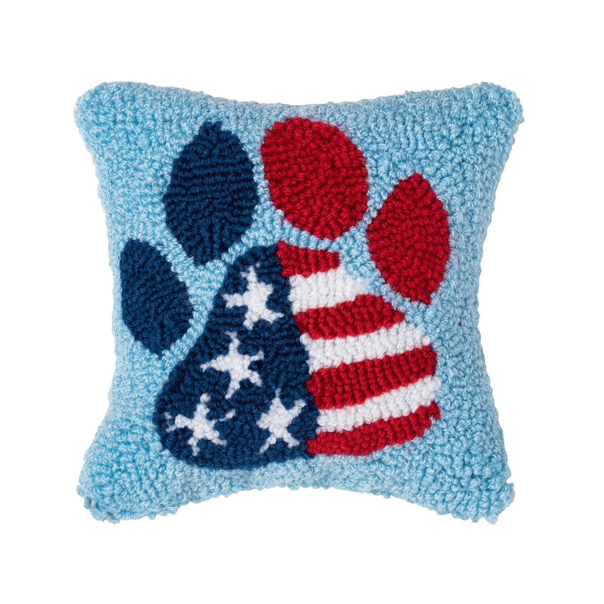 Patriotic Paw Hooked Pillow