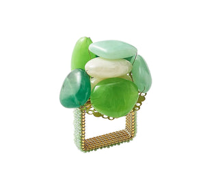 Kim Seybert Sea Stone Napkin Ring -Green