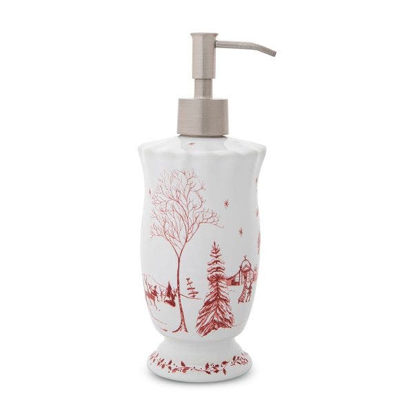 Juliska Country Estate Winter Frolic Ruby Soap/Lotion/Hand Sanitizer Dispenser