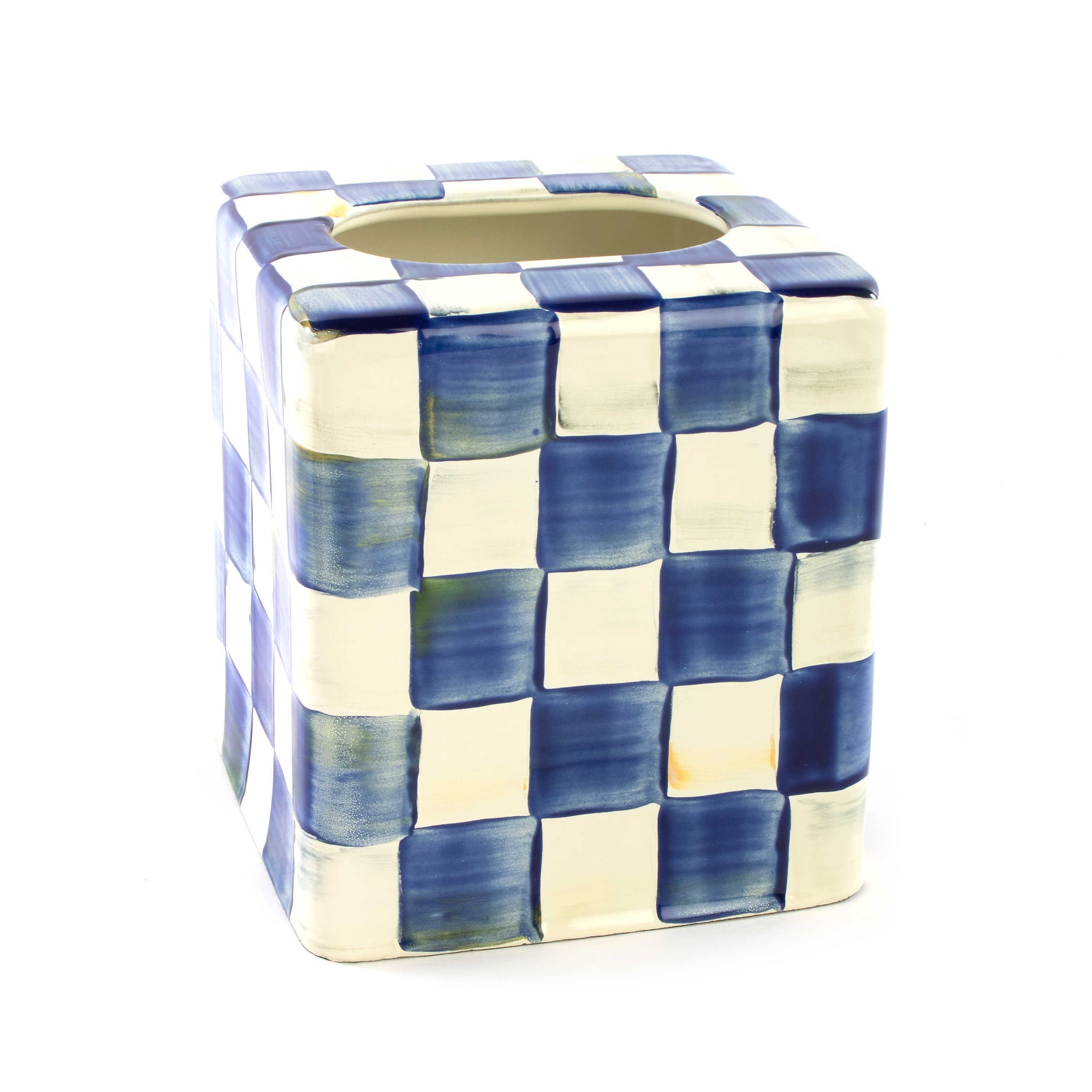 Royal Check Enamel Tissue Box Cover