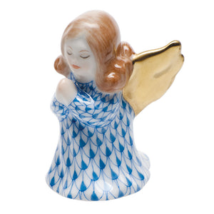 Herend Small Praying Angel - Blue