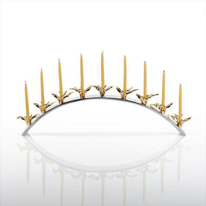 Peace Doves Menorah, Gold