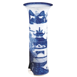 Blue Canton Trumpet Vase - Thumbnail 2