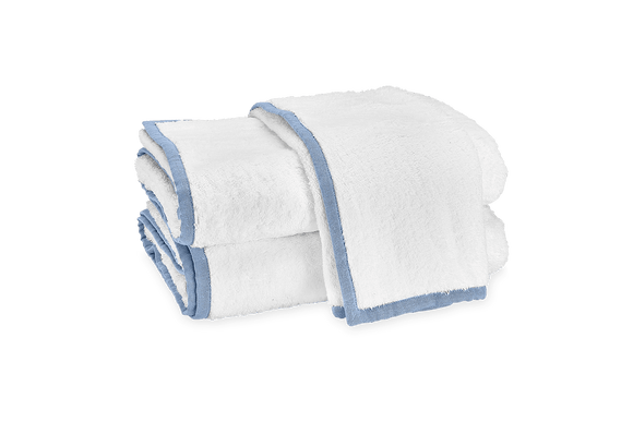 Matouk Custom Enzo Hand Towel, Azure