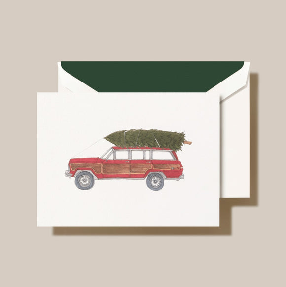 Jeep with Tree Note