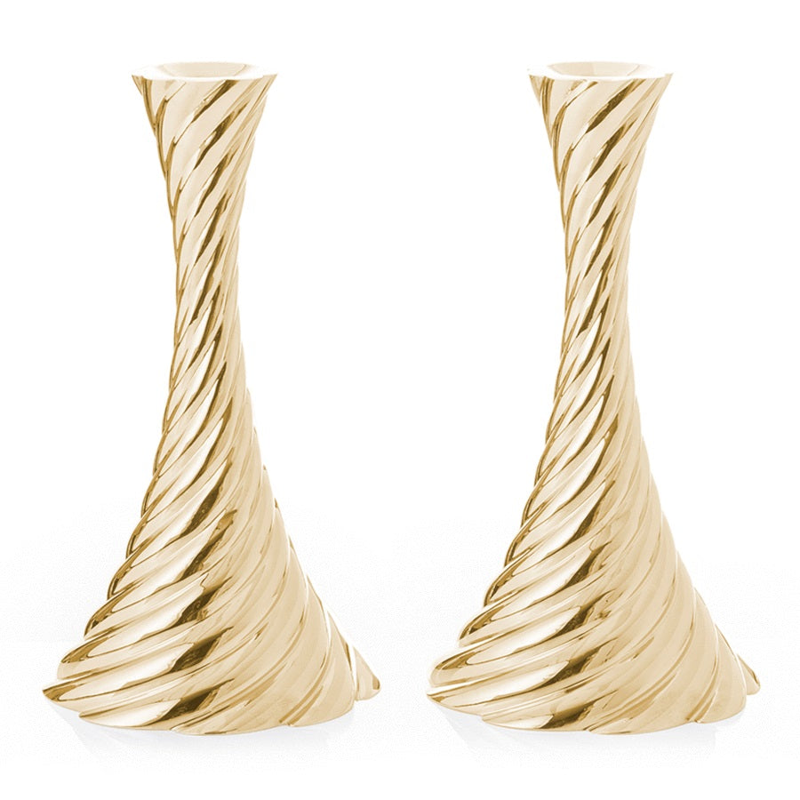 Michael Aram Twist Candleholders GLD, S/2