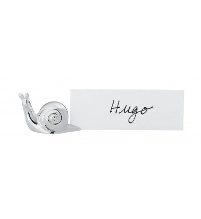 6 Snail Name Holders, Silver-Plated