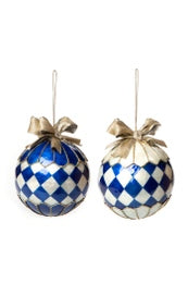Royal Harlequin Capiz Ball Ornament - set of 2
