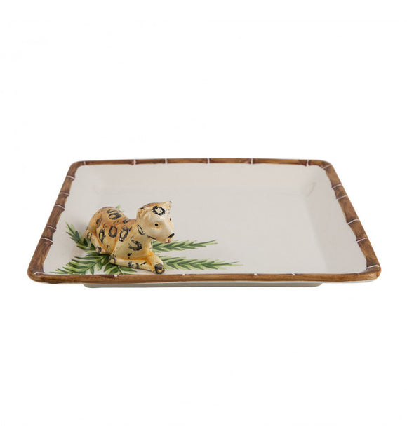 Bamboo & Leopard Tray Brown