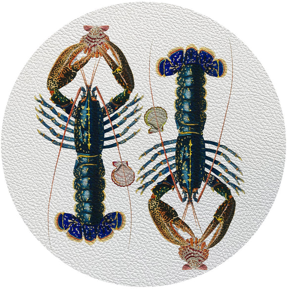 Lobster Seeing Double Round Pebble Placemat