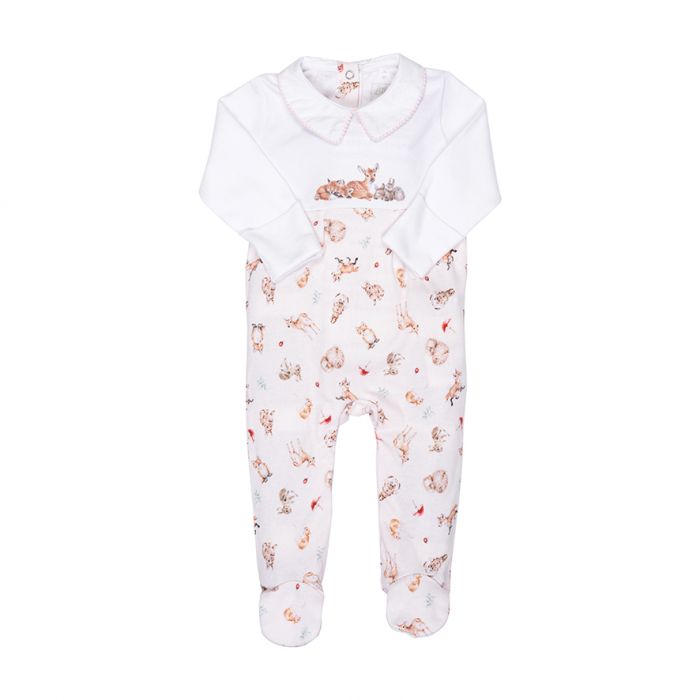 Little Forest Placement Print Babygrow- 6-9 months