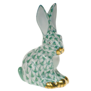 Herend Miniature Sitting Rabbit - Green