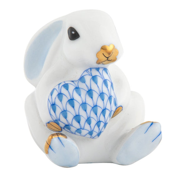 Herend Bunny w/ Heart - Blue