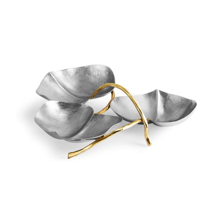 Michael Aram Lodhi Garden Lily Pad Triple Dish - Thumbnail 2