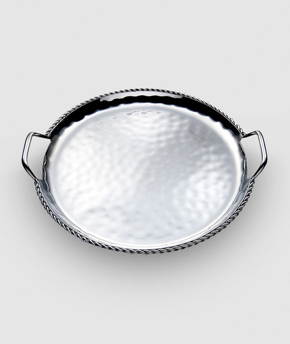 Paloma Round Tray w/ Braided Wire & Handles