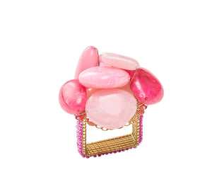 Kim Seybert Sea Stone Napkin Ring in Pink