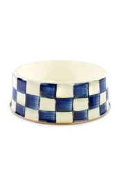 Royal Check Enamel Pet Dish - Large